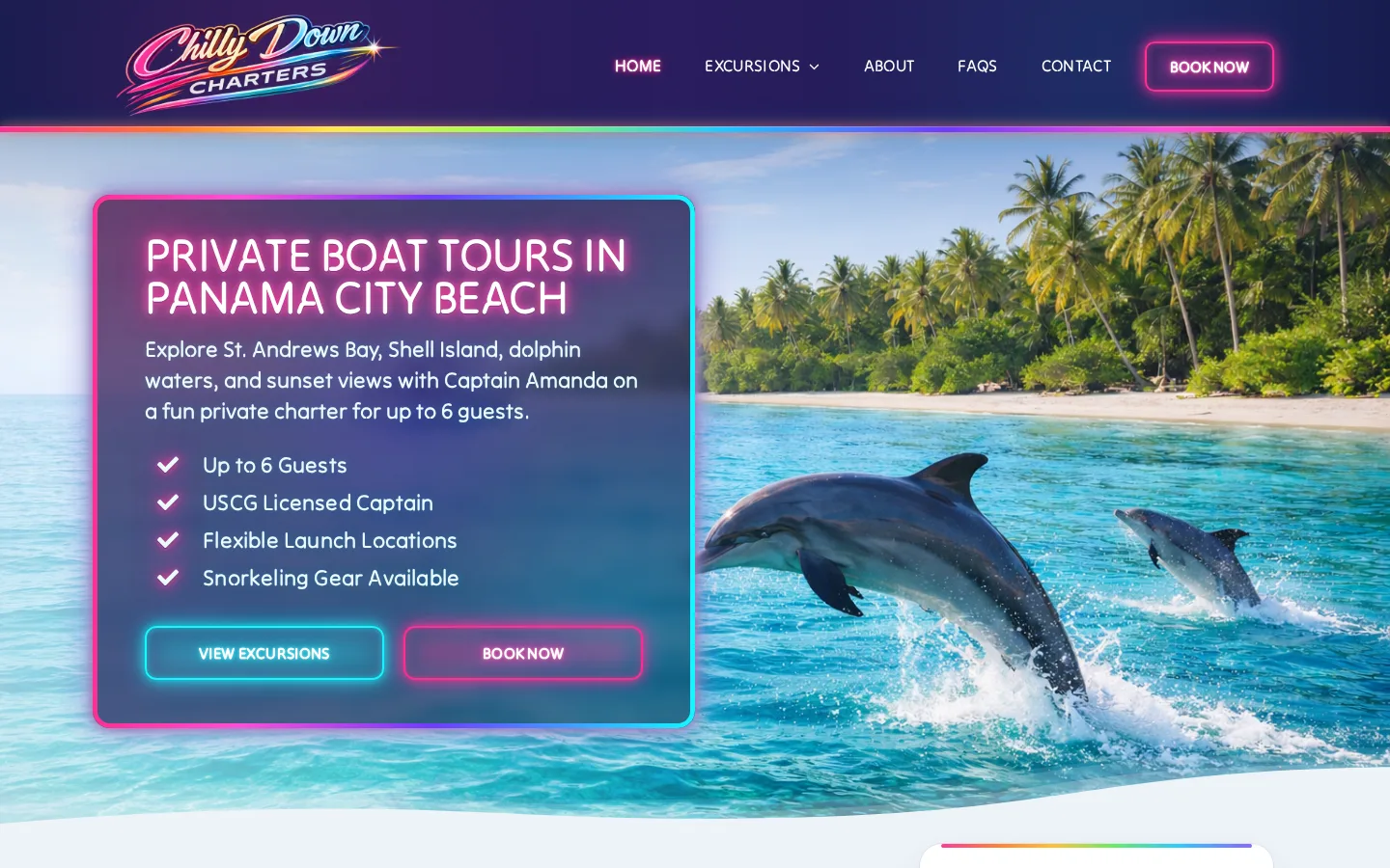 Chilly Down Charters homepage — work in progress
