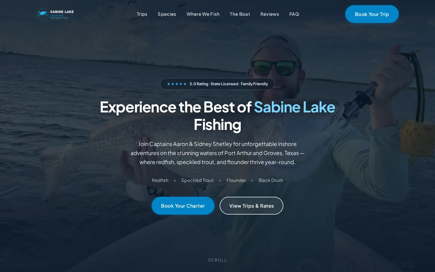 Sabine Lake Charters homepage